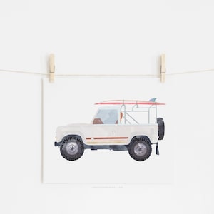 4x4 Land Rover - White Beach | Unframed