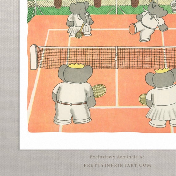 Babar en Tennis 1990年 ブリュノフ アートポスター Babar en Tennis 1990年 ブリュノフ アートポスター