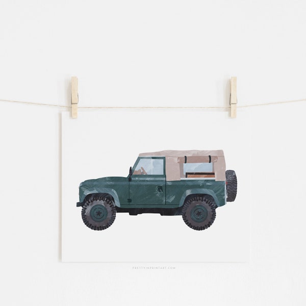 4x4 Land Rover - Défenseur vert | Sans cadre