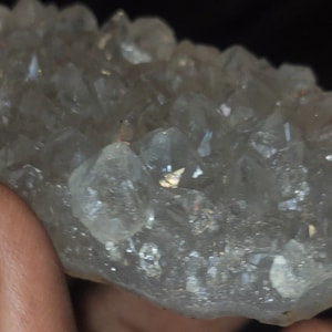 White Apophyllite Cluster: Raw Crystal from India