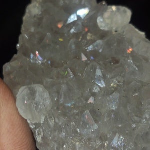 White Apophyllite Cluster: Raw Crystal from India