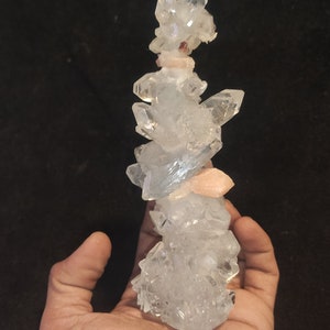 Aglomerado Natural de Apofilita com Estilbita: Cristal Bruto da Índia