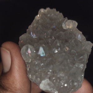 White Apophyllite Cluster: Raw Crystal from India