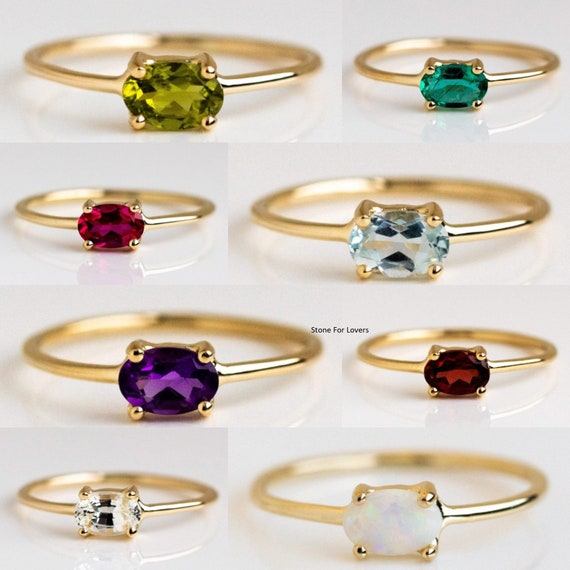 14k Solid Gold Dainty Open Stacking Statement Diamond Ring Love Minimalist  Ring. | eBay