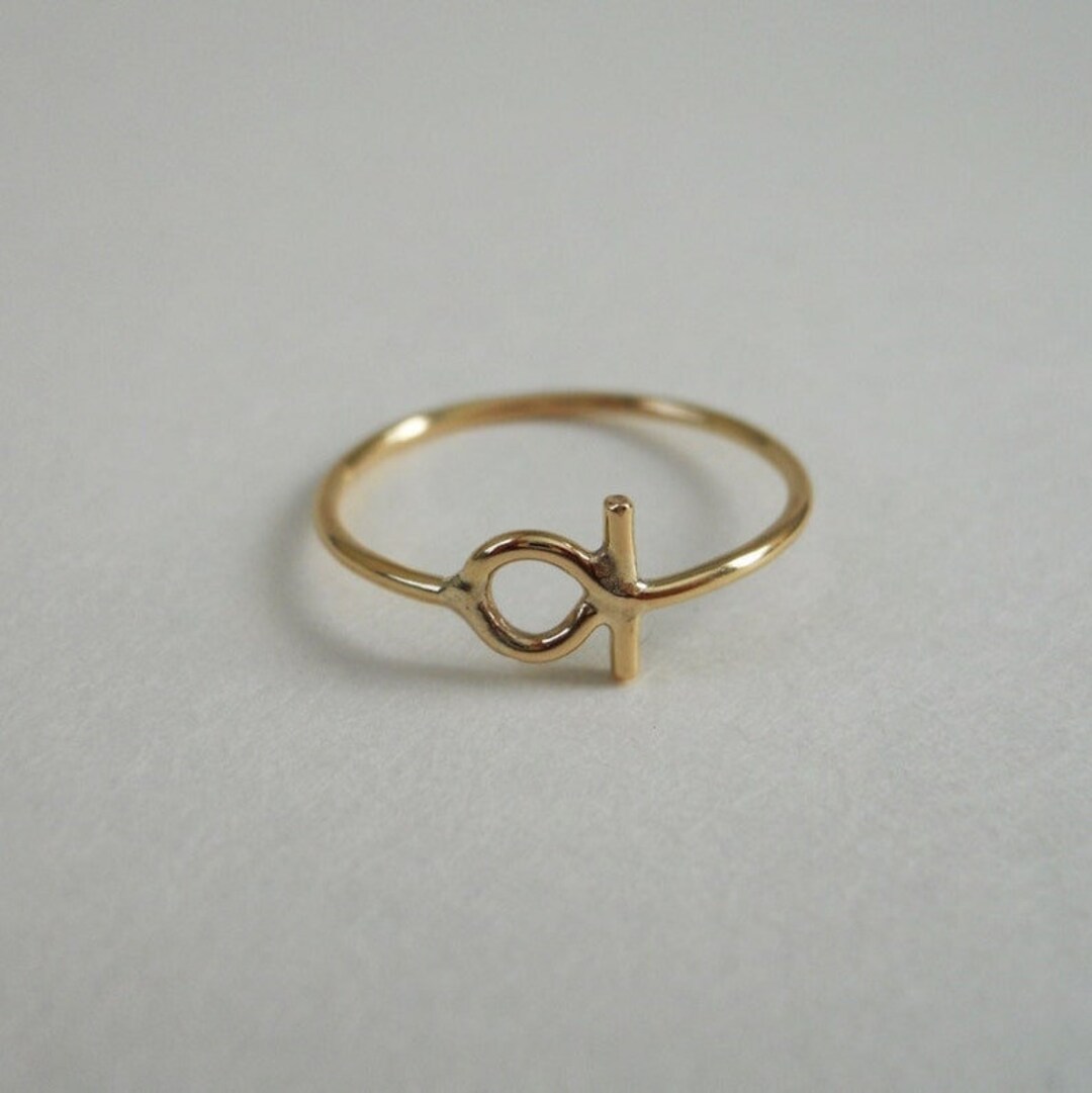 Beautiful Handmade Key of Life Ring.solid Silver 925.stacking Ring