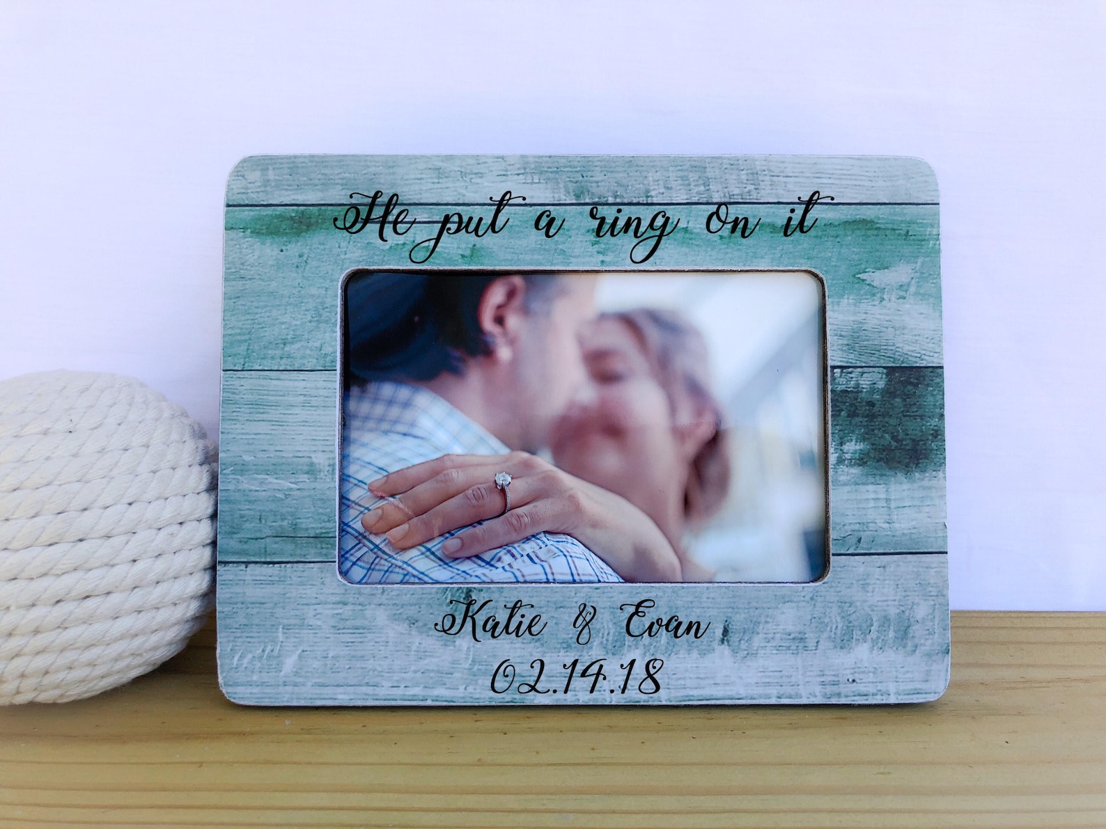 Personalized Engagement Frame He Put a Ring On It frame. Etsy