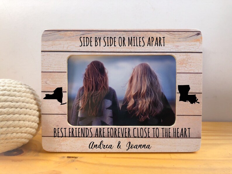 Side by Side or Miles Apart Friendship Frame Long Distance Etsy