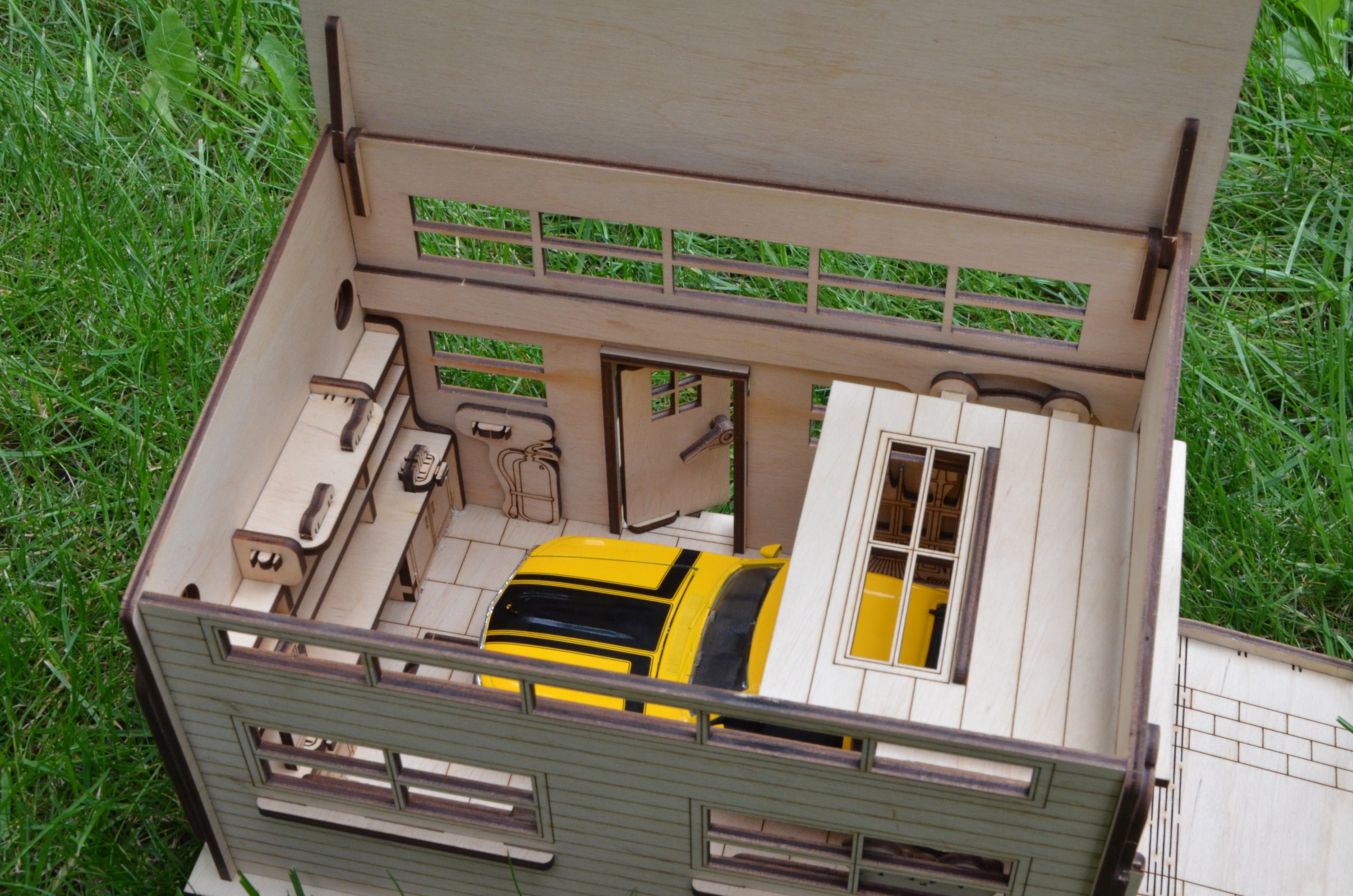 Wooden Garage Boy Gift Dollhouse With up and Over Door Garage Etsy