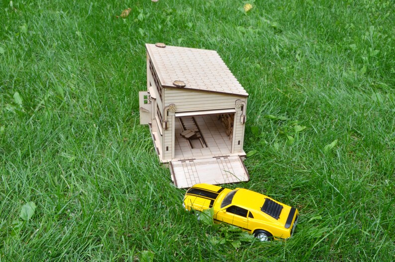 Wooden garage Boy gift Dollhouse with Up and Over Door Garage Etsy