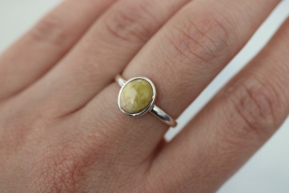 Iona Marble | Scottish Green Marble Ring | 925 Sterling Silver