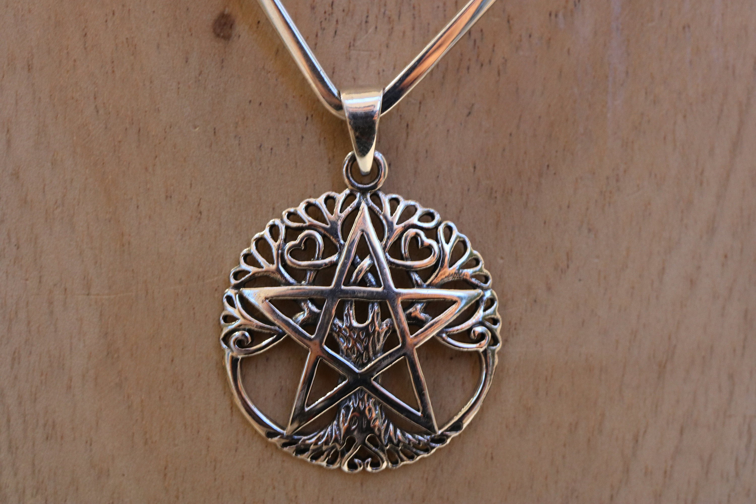Pentagram Pendant Necklace sterling silver 925 Church Seal Satan Bapho –  Jack's Club
