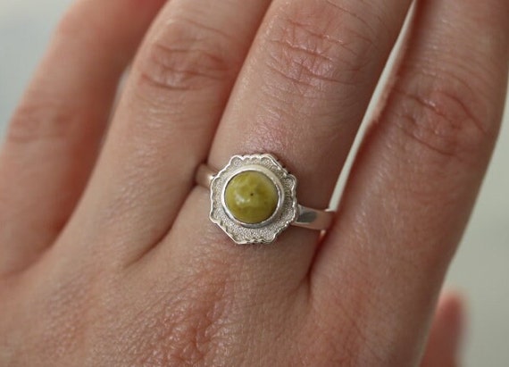 Iona Marble | Scottish Green Marble Ring | 925 Sterling Silver