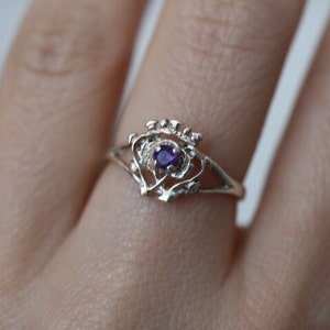Amethyst Luckenbooth Design Ring | 925 Sterling Silver