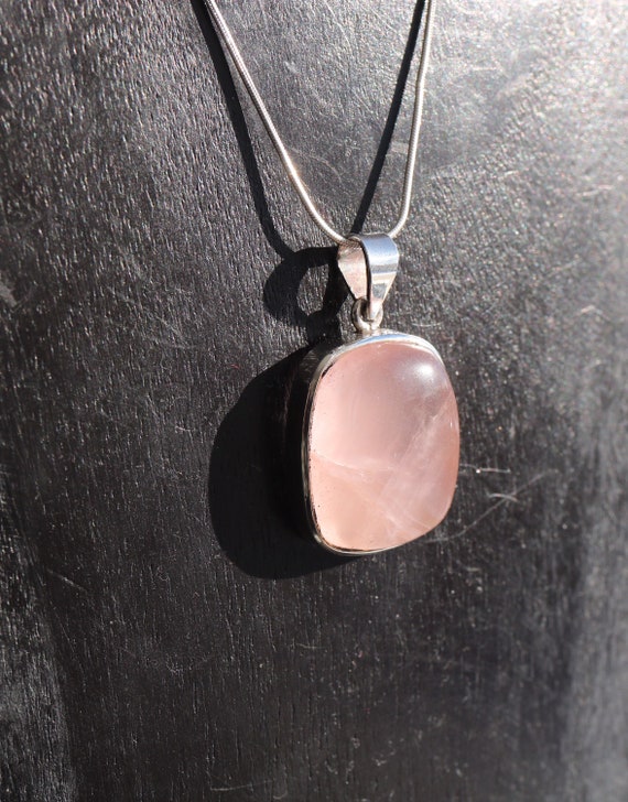 Rose Quartz Pendant | 925 Sterling Silver