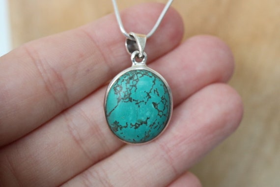 Blue Howlite  Pendant | Sterling Silver Jewellery| Handmade