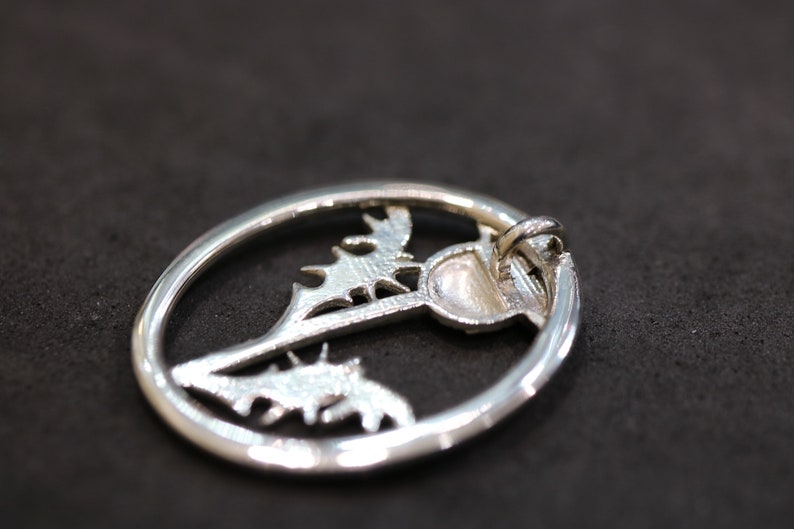 Scottish Thistle Matching Earrings and Pendant