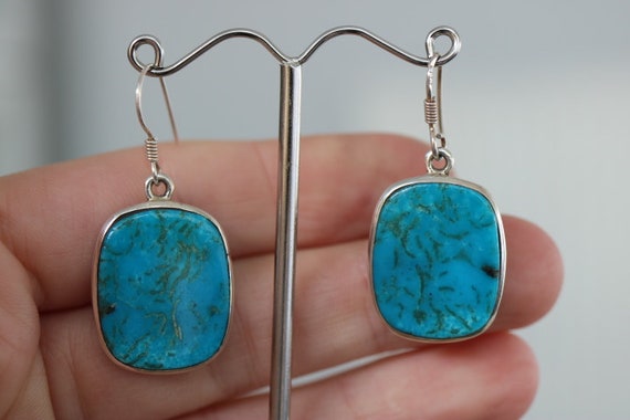 Blue Howlite Earrings | 925 Sterling Silver