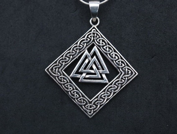 Valknut Warrior’s Knot with Eternal Knot Pendant | 925 Sterling Silver