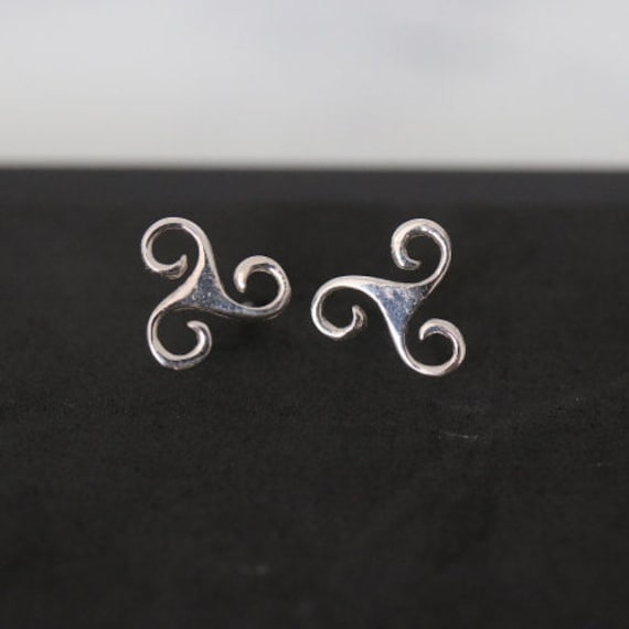 Triskelion Stud  Earrings | 925 Sterling Silver | Celtic Design