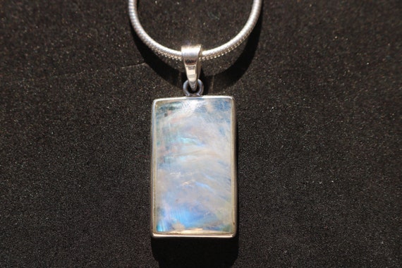 Rainbow Moonstone Pendant | 925 Sterling Silver