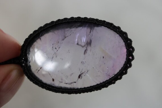 Amethyst Pendant Macrame Wrapped