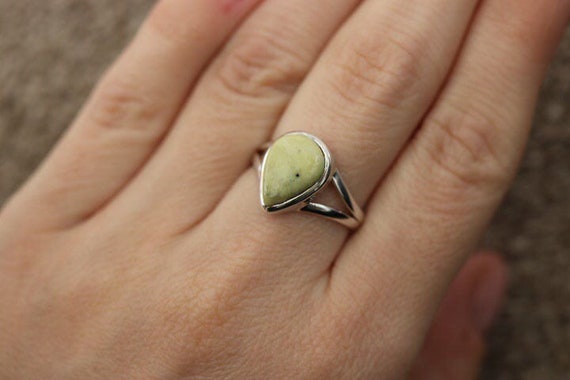 Iona Marble | Scottish Green Marble Ring | 925 Sterling Silver