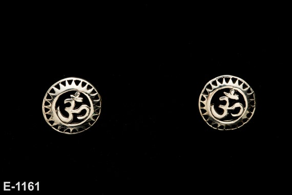 Ohm Design Stud Earrings | 925 Sterling Silver