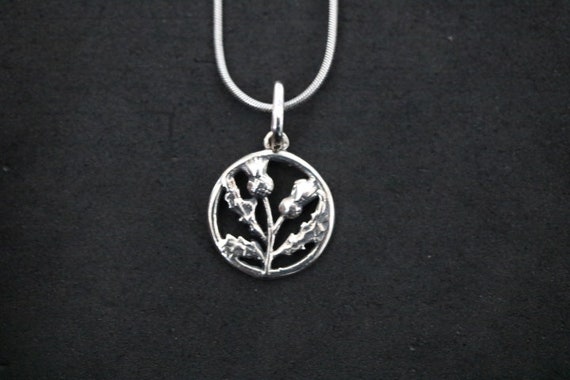 Scottish Thistle Pendant | 925 Sterling Silver