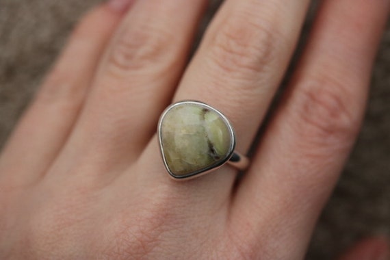 Iona Marble | Scottish Green Marble Ring | 925 Sterling Silver