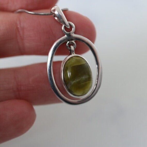 Iona Marble| Scottish Green Marble Pendant | 925 Sterling Silver