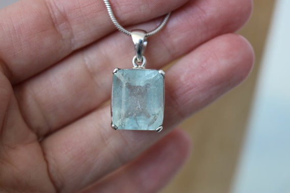 Aquamarine Pendant | 925 Sterling Silver