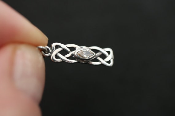 Celtic Eternal Knot Pendant with Clear Quartz | 925 Sterling Silver
