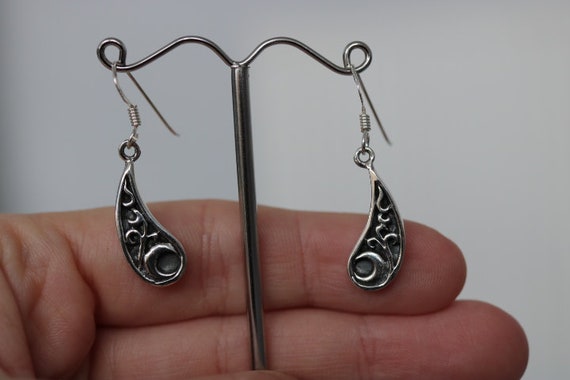 Moon Design Drop Earrings | 925 Sterling Silver