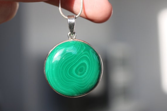 Sterling Silver Malachite Pendant