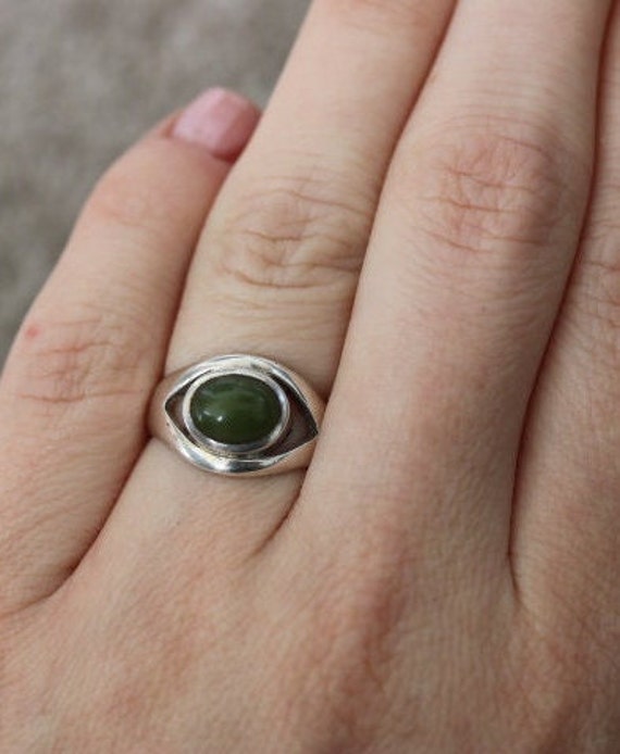 925 Silver Ring with Prehnite