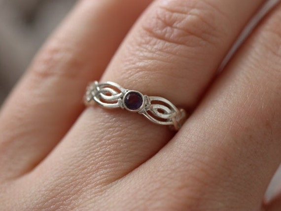 Amethyst Celtic Design Ring | 925 Sterling Silver