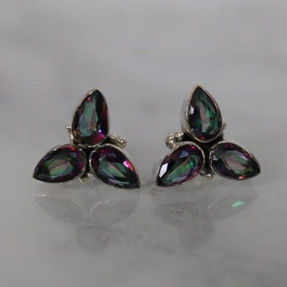 Mystic Topaz  Stud Earrings | 925 Sterling Silver