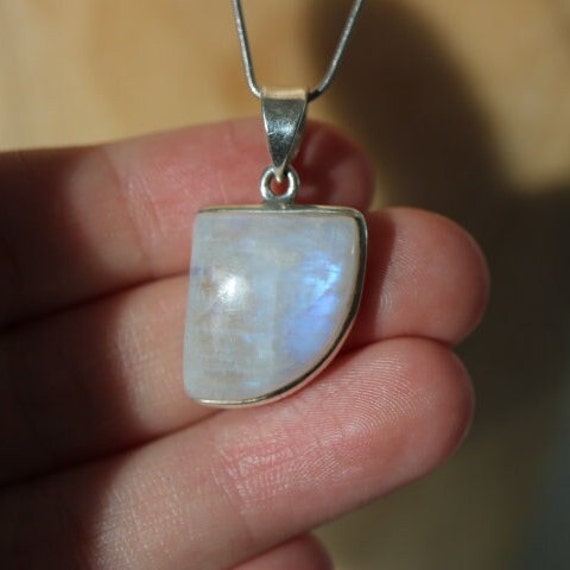 Rainbow Moonstone Pendant | 925 Sterling Silver