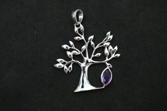 Tree of Life Pendant with Amethyst | 925 Sterling Silver