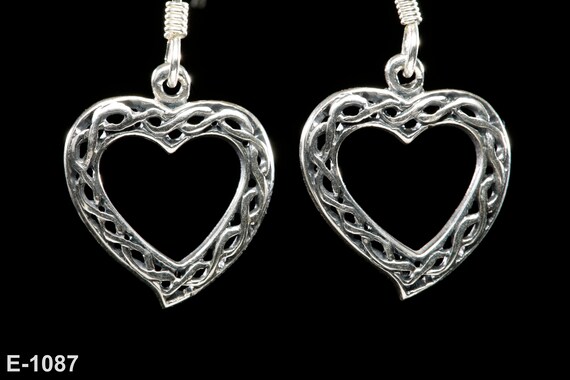 925 Silver Heart Design Eternal  Knot Earrings