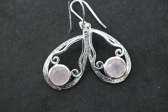 Rose Quartz  Earrings | 925 Sterling Silver