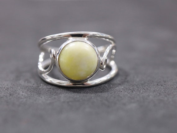 Iona Marble | Scottish Green Marble Ring | 925 Sterling Silver