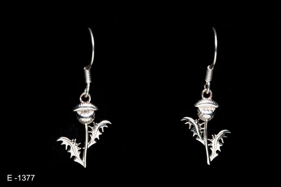 Scottish Thistle  Earrings | 925 Sterling Silver