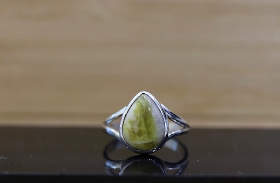 Iona Marble | Scottish Green Marble Ring | 925 Sterling Silver