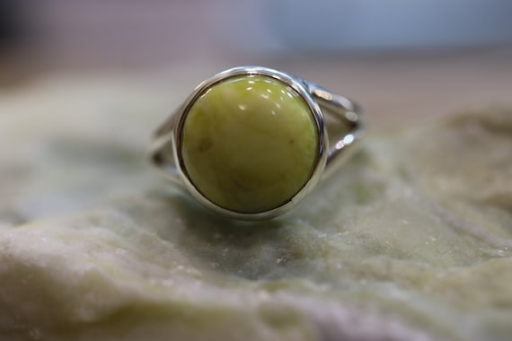 Iona Marble | Scottish Green Marble Ring | 925 Sterling Silver