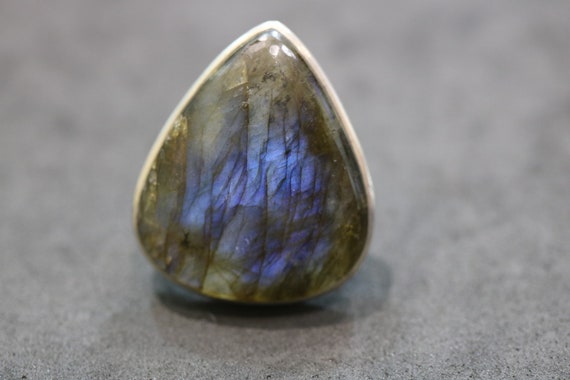 Labradorite Ring 925 Sterling Silver | Size 10 US / U UK | Resizing Available