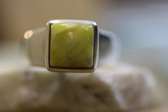 Iona Marble | Scottish Green Marble Ring | 925 Sterling Silver