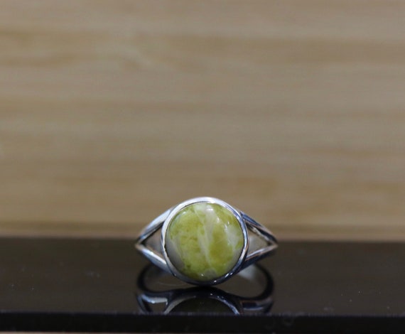 Iona Marble | Scottish Green Marble Ring | 925 Sterling Silver
