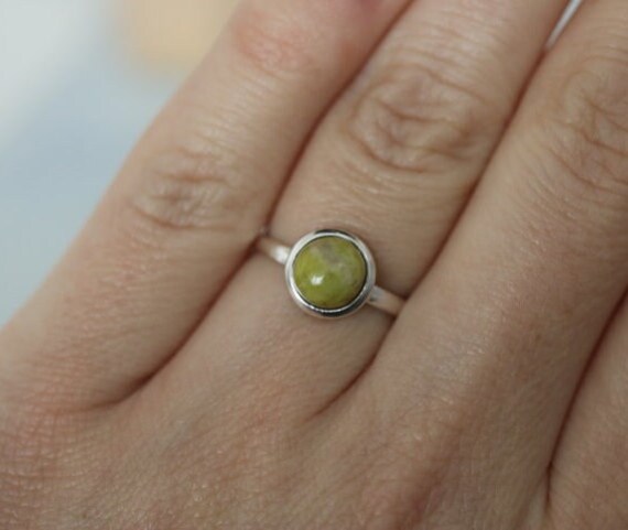 Iona Marble | Scottish Green Marble Ring | 925 Sterling Silver