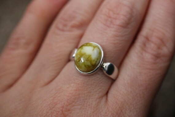 Iona Marble | Scottish Green Marble Ring | 925 Sterling Silver